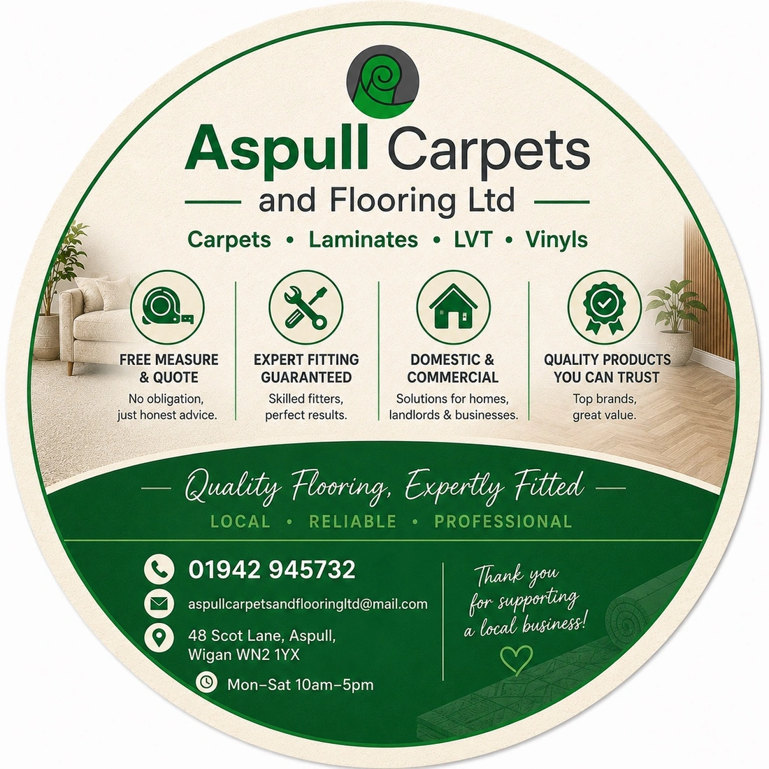 Aspull Carpets reverse coaster design