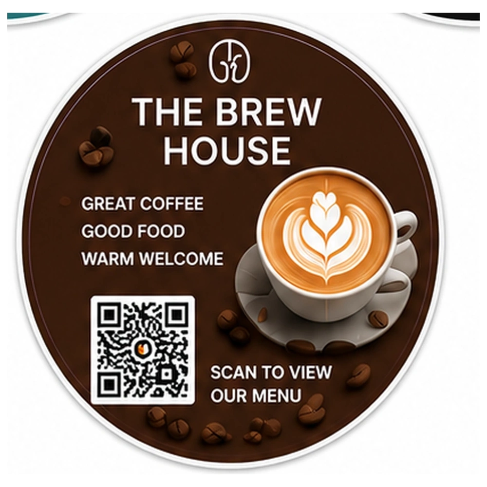 Café QR Coaster example